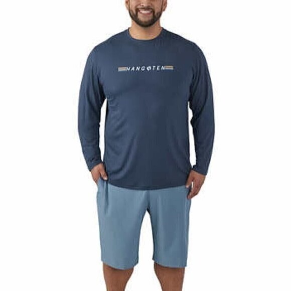 Hang Ten Men's Long Sleeve Sun Tee Navy 3XL UPF 50+ - Picture 1 of 6
